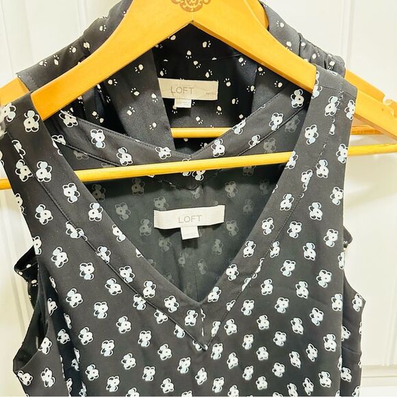 Loft Black & White Cat Paws Print Dress & Floral Dress - Picture 6 of 6